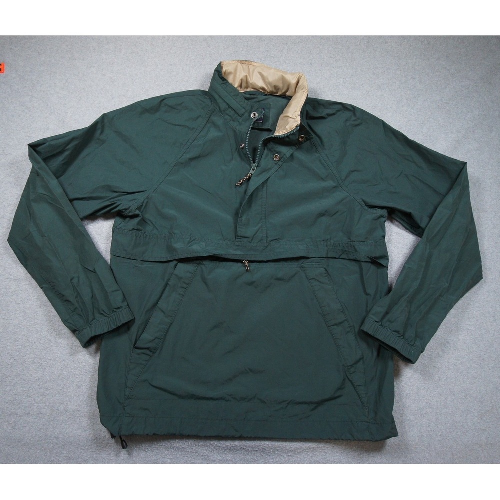 Abercrombie & Fitch Mens Green Anorak Half Zip Windbreaker Jacket Medium